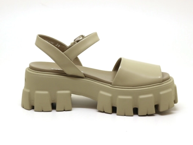 PRADA プラダ 靴 モノリス レディース36(約22.5～23.0cm) ベージュ ラバー ブラッシュドレザー 1X526M (2147100516555) 【200】