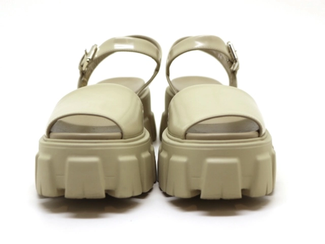 PRADA プラダ 靴 モノリス レディース36(約22.5～23.0cm) ベージュ ラバー ブラッシュドレザー 1X526M (2147100516555) 【200】
