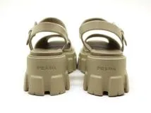 PRADA プラダ 靴 モノリス レディース36(約22.5～23.0cm) ベージュ ラバー ブラッシュドレザー 1X526M (2147100516555) 【200】