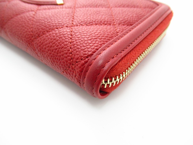 CHANEL シャネル CCフィリグリー ラウンド長財布 レッド GP CHANEL シャネル CCフィリグリー ラウンド長財布 レッド GP