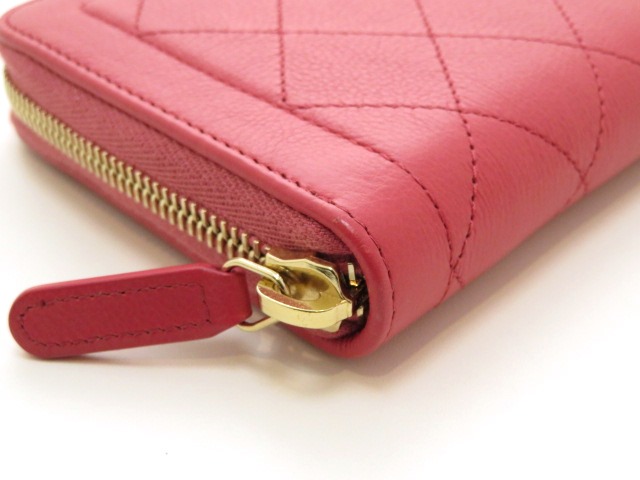 Chanel シャネル 長財布 マトラッセプレートロゴラウンド長財布 カーフ ピンク A 5 の購入なら 質 の大黒屋 公式