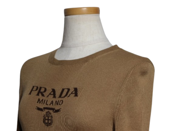PRADA プラダ 衣類 ロゴ入クルーネックセーター レディース36