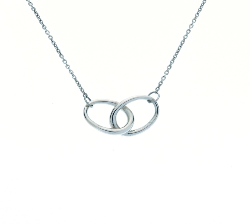 TIFFANY＆CO　ティファニー　ダブルループネックレス　シルバー　約2.6g　約40cm　2148103834417　【205】