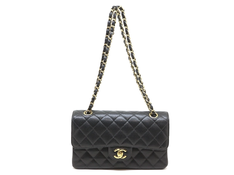 CHANEL シャネル マトラッセ Ｗフラップチェーンショルダーバッグ ブラック キャビアスキン GP ゴールド金具  2120000288562【200】 の購入なら「質」の大黒屋（公式）