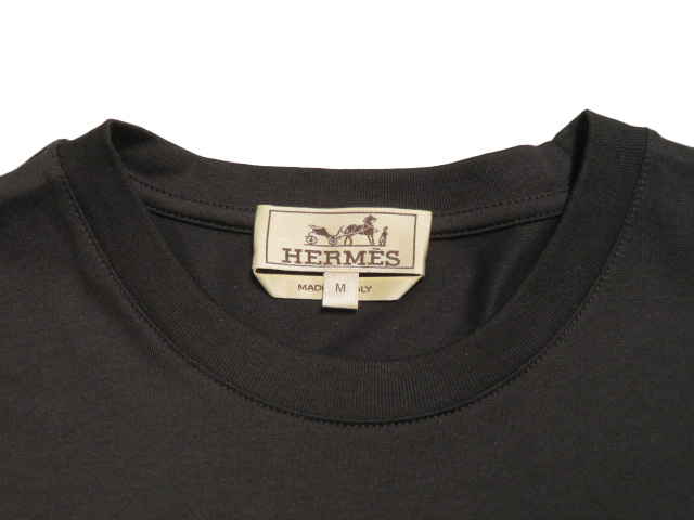 HERMES エルメス 衣類 サドルステッチTシャツ メンズM ブラック