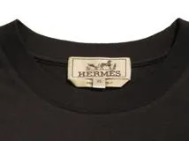 HERMES　エルメス　Tシャツ　メンズXS　ブラック/ネイビー　コットン　2148103613753　【432】