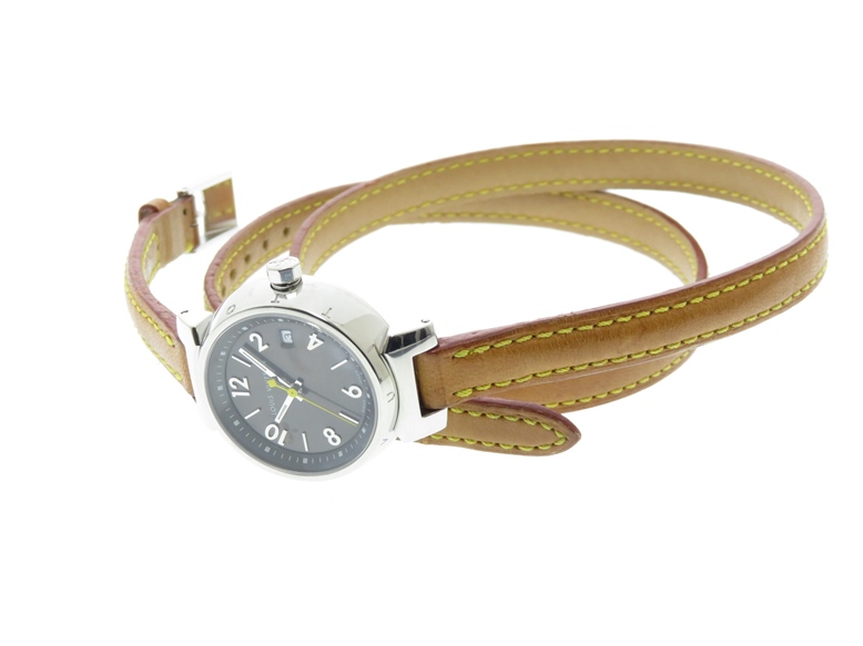 文字盤の色ブラウン系未使用保管品 ルイ・ヴィトン タンブール トリプルコイル レディース　腕時計