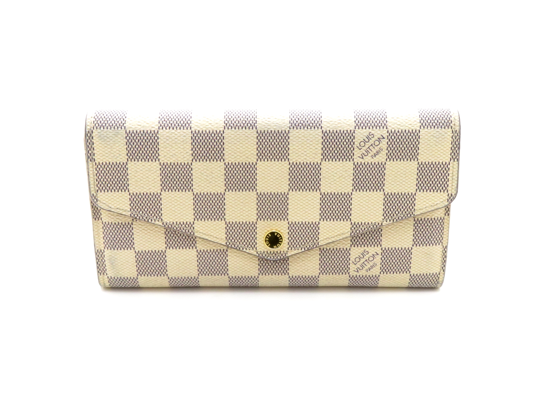 LOUIS VUITTON 長財布　ダミエアズール ポルトフォイユ サラ ルイヴィトンアズールスタッズ ポルトフォイユサラ 14137 白