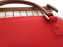 Maison Margiela メゾン・マルジェラ 5AC ミニ2WAYバッグ レッド チェック柄 キャンバス レザー ラバー【473】