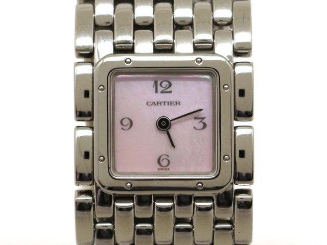 Cartier  カルティエ　時計　リュバン　W61003T9　ピンクシェル文字盤　レディース　クオーツ　電池式　SS　ステンレス　（2148103267253）【200】