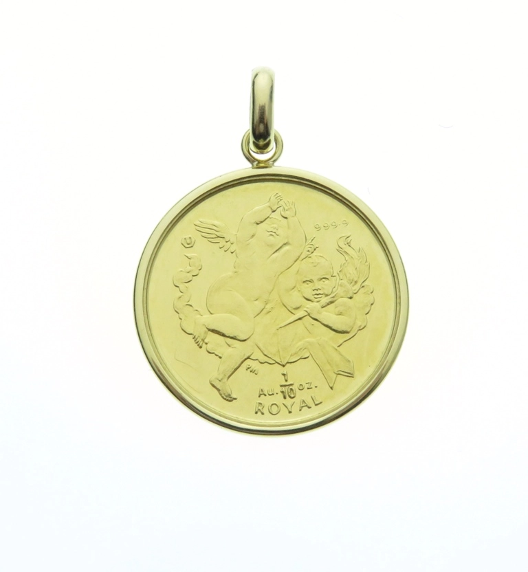 JEWELRY　ノンブランドジュエリー　貴金属・宝石　コイントップ　K24イエローゴールド/K18イエロゴールド　約3.7g　2143600381891　【205】