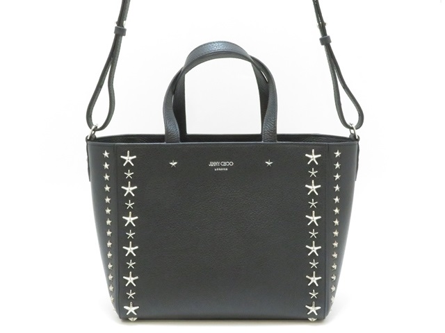 JIMMYCHOO ジミーチュウ スタースタッズ ペガシS ２ＷＡＹショルダーバッグ ブラック レザー 204PEGASI/S TOTE.UUF【472】HA  2143500274880 の購入なら「質」の大黒屋（公式）