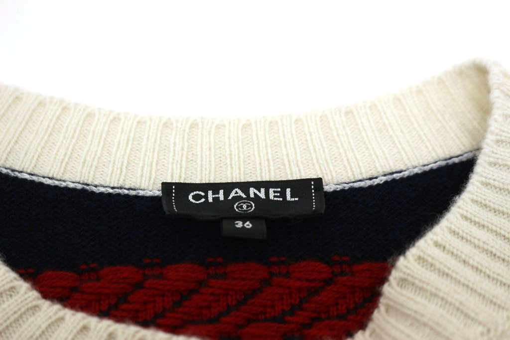 CHANEL シャネル 衣類 セーター レディース36 ネイビー/レッド/アイボリー カシミヤ 参考定価：￥184,800- P70306K10003  （2148103571930）【200】 の購入なら「質」の大黒屋（公式）