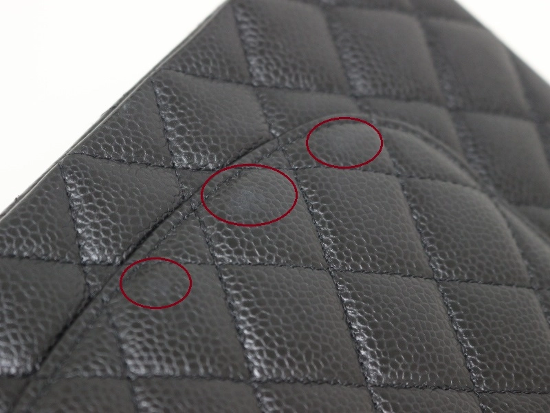 CHANEL シャネル マトラッセＷフラップ  Ｗチェーン ショルダーバッグ ブラック GP キャビアスキン A01112