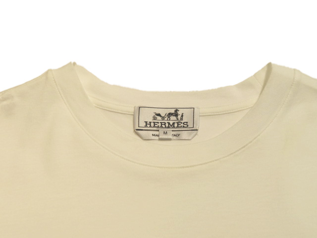 HERMES エルメス クォーターバッシュTシャツ メンズM ホワイト HERMES エルメス クォーターバッシュTシャツ メンズM ホワイト