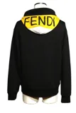 FENDI フェンディ ロゴ ジップアップパーカー メンズS ブラック
