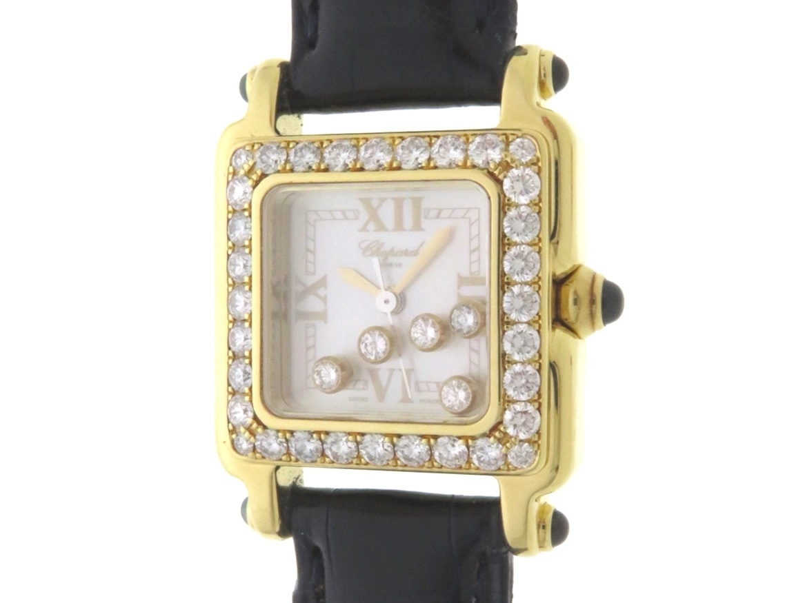 ショパール ジュエリー ウォッチ ダイヤベゼル 12Pダイヤ サークルダイヤ Jewelry Watch 10/5602 K18WG レディース時計 ダイヤ 仕上げ済 美品