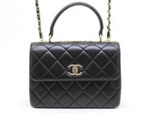 CHANEL シャネル トレンディCC トップハンドルフラップバッグ ブラック SV  A92236 参考定価:1,304,600- 2120000333262【200】