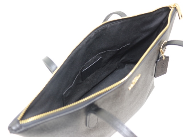 COACH ブラックレザー トートバッグ COACH コーチ バッグ トートバッグ ブラック レザー 4454
