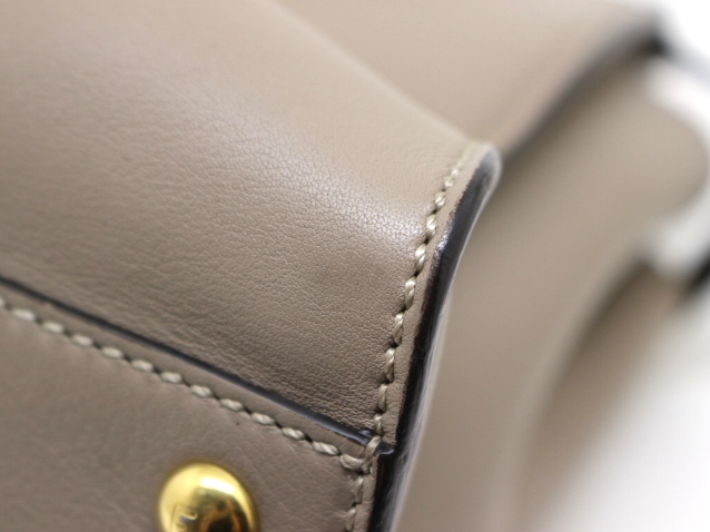 FENDI フェンディ レギュラー ピーカブー グレー GP ゴールド