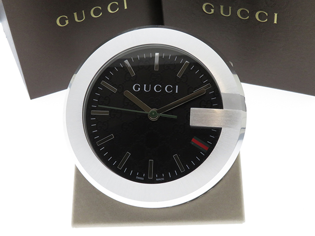 正規品販売！ 【未使用品】GUCCI 置き時計 テーブルクロック ブラック