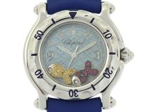 Chopard ショパール 腕時計 ハッピースポーツ ハッピーフィッシュ 27/8923-402 ステンレス/ラバー ダイヤモンドブルー文字盤 クォーツ【472】SJ