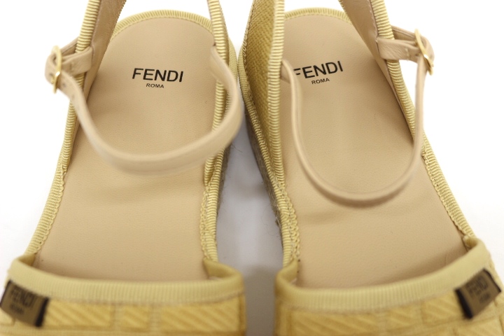 FENDI フェンディ 靴 エスパドリーユ サンダル レディース36 ベージュ