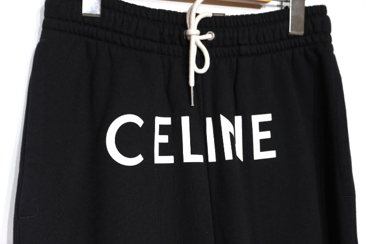 CELINE セリーヌ スウェットパンツ メンズS ブラック コットン 2Z056052H （2143000675835）【200】