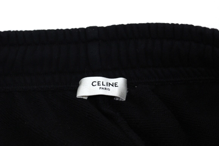 CELINE セリーヌ スウェットパンツ メンズS ブラック コットン 2Z056052H （2143000675835）【200】