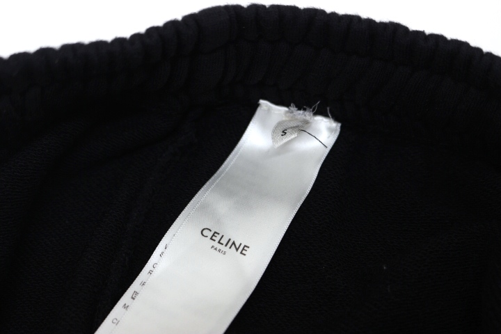 新品レベル✨ CELINEロゴスウェットパンツ 2Z056052H ブラックM CELINE セリーヌ スウェットパンツ メンズS ブラック コットン