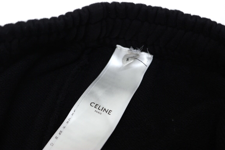 CELINE セリーヌ スウェットパンツ メンズS ブラック コットン 2Z056052H （2143000675835）【200】