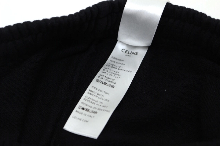 CELINE セリーヌ スウェットパンツ メンズS ブラック コットン 2Z056052H （2143000675835）【200】