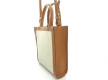 CELINE セリーヌ 2WAY ミニバーティカルカバ ナチュラル タン キャンバス カーフ【473】