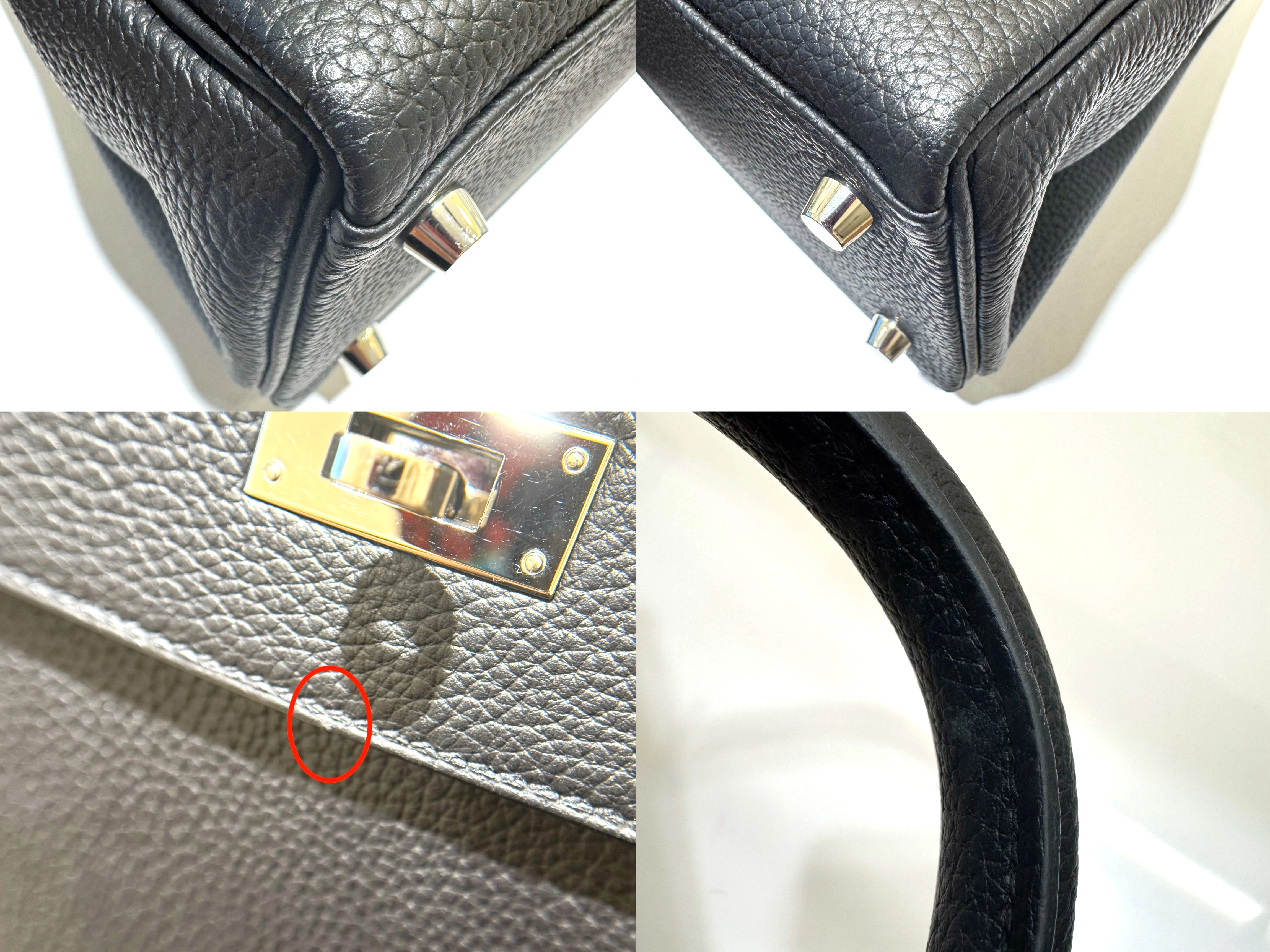 HERMES　エルメス　ケリー２８　トゴ　ブラック　SV　内縫い　C刻印（2018年頃）　2143700201891【432】