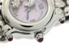 Chopard ショパール 腕時計 2001年正規品 ハッピースポーツ ムーンスターダイヤモンド 27/8250-21 ピンクシェル文字盤 ステンレス クォーツ 【472】SJ