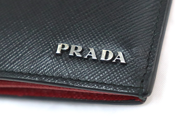 PRADA プラダ 長財布 サフィアーノ ブラック レッド 【471】 の