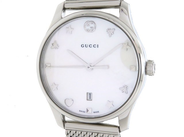 GUCCI グッチ 時計 G-タイムレス 126.5 SS ホワイトシェル文字盤