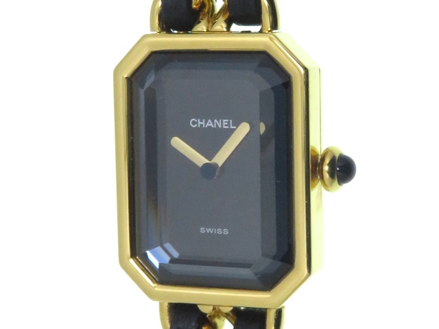T129 シャネル プルミエールL H0001 GP×レザー クォーツ CHANEL シャネル 時計 プルミエールL H0001 レディース クオーツ