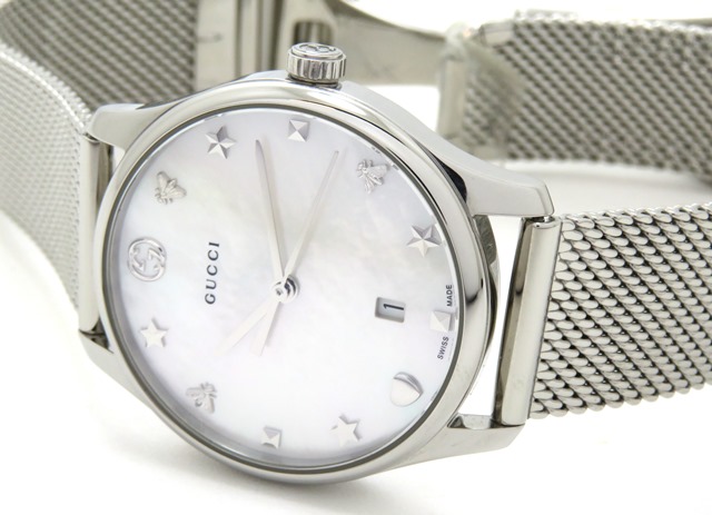 GUCCI グッチ 時計 G-タイムレス 126.5 SS ホワイトシェル文字盤