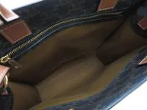 CELINE セリーヌ 2WAYバッグトリオンフ スモール バーティカル カバ トートバッグ タン コーティングキャンバス レザー【473】