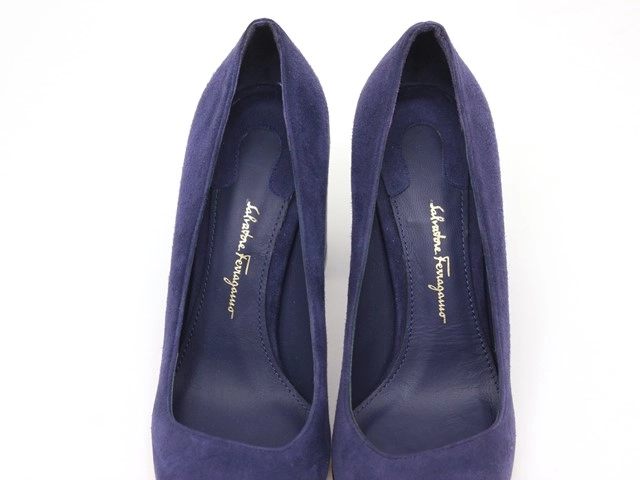Salvatore Ferragamo　サルヴァトーレ・フェラガモ　パンプス　レディース5　パープル　スエード　AREZZO85 　214340021887　【432】