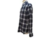 CELINE　セリーヌ　チェック柄ネルシャツ　メンズ38　ネイビー/ホワイト/イエロー　ウール　2C555198O　2143200539593　【432】
