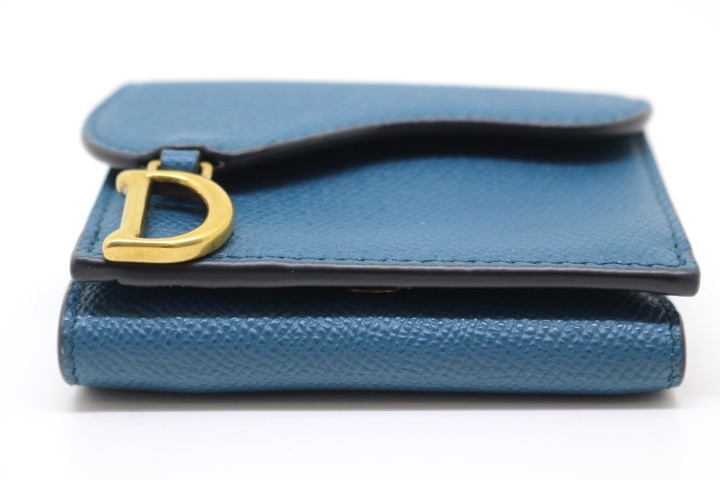 Dior ディオール サドル コンパクト ウォレット 財布 ブルー