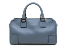LOEWE　ロエベ　2wayバッグ　アマソナ28　ブルーグレー　レザー　2148103904660　【200】【中古】【大黒屋】