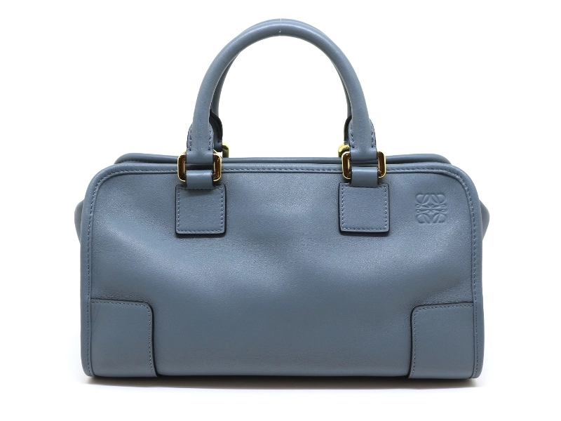 ロエベ レザー アマゾナ 2way バッグ LOEWE ロエベ 2wayバッグ アマソナ28 ブルーグレー レザー