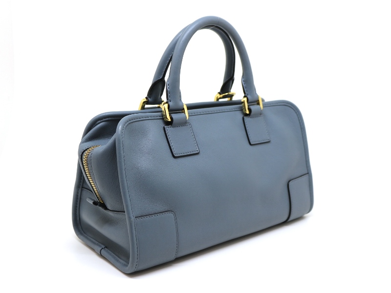 ロエベ　バッグ　アマソナ☆ LOEWE ロエベ 2wayバッグ アマソナ28 ブルーグレー レザー