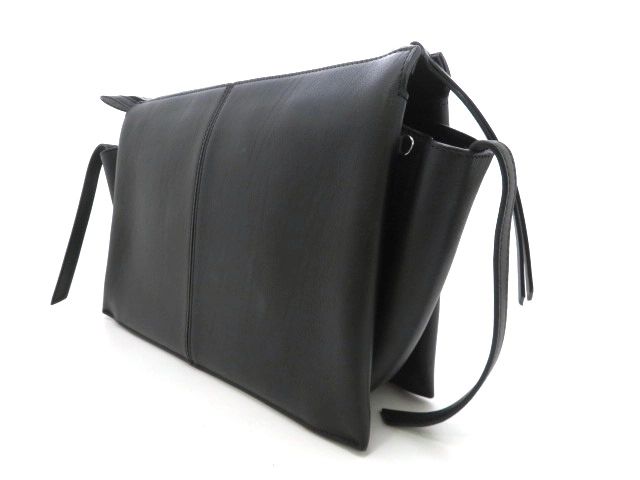 CELINE セリーヌ 2WAY トリフォルド トライフォールド クラッチバッグ ブラック レザー【473】