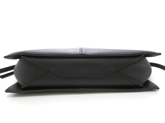 CELINE セリーヌ 2WAY トリフォルド トライフォールド クラッチバッグ ブラック レザー【473】