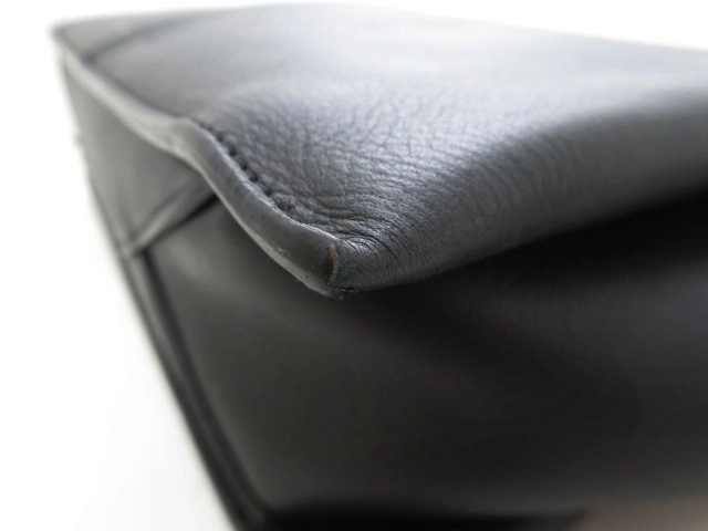 CELINE セリーヌ 2WAY トリフォルド トライフォールド クラッチバッグ ブラック レザー【473】