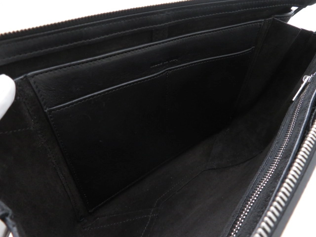 CELINE セリーヌ 2WAY トリフォルド トライフォールド クラッチバッグ ブラック レザー【473】